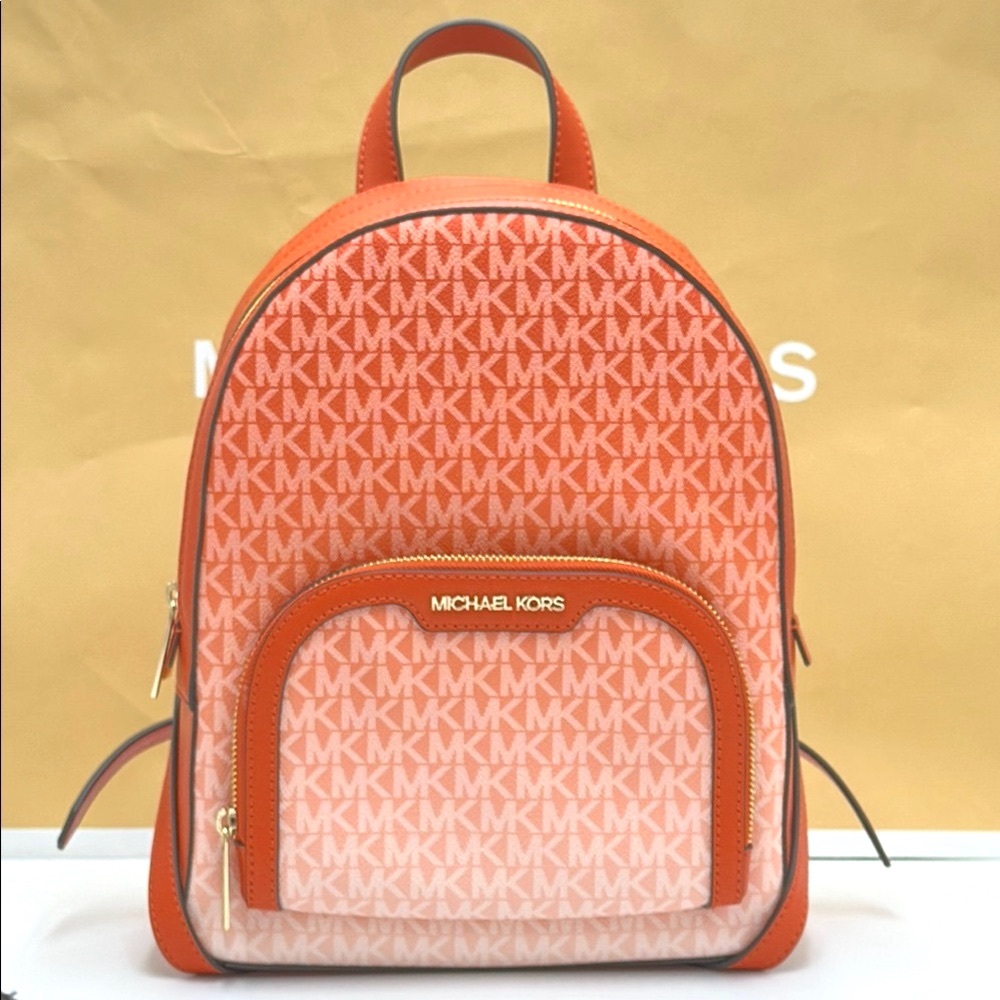 Michael Kors Orange Gradient Backpack With Monogr… - image 1